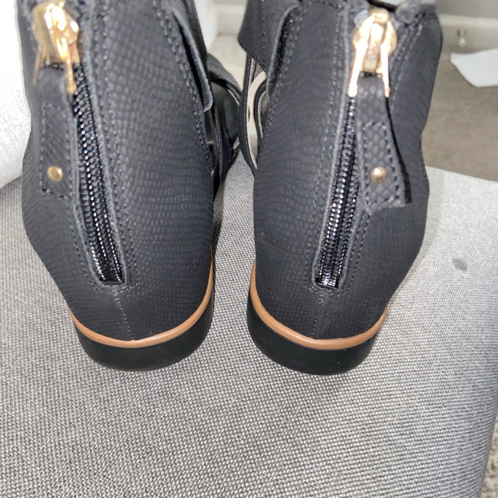 Dr. Scholl's Black Crisscross Wedge Sandals - Picture 5 of 6